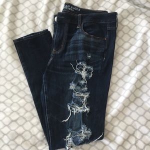American Eagle Distressed Dark Wash Jegging